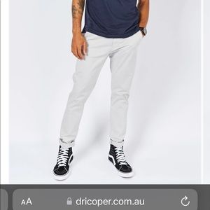 Dricoper australia chino skinny khakis olive green pants